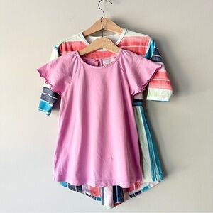 Tea Collection Dress and Hanna Andersson Short Sleeve Shirt